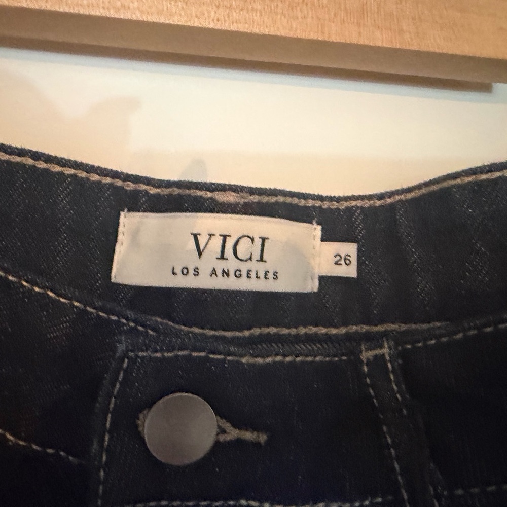 Vici Wide-Leg Dark Blue Jeans - Picture 6 of 7
